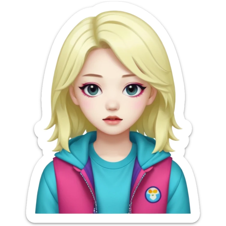  portrait-of-a-monster-k-pop-idol,-wearing-a-stylish-streetwear-outfit-with-layered-colorful-clothing-makeup,- sticker