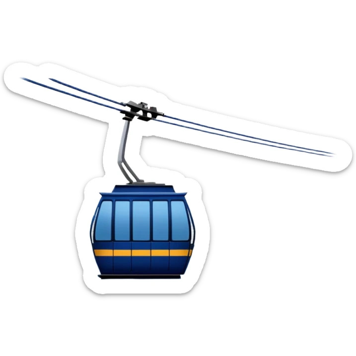 create a cablecar emoji in winter with the logo of Bergbahnen Adelboden Lenk. make it navy dark blue. no yellow. and add the words in white: Lenk  sticker