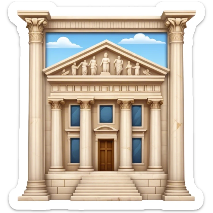 The Library of Celsus Landmark Emoji – Depicting its marble facade, carved columns, and statues. sticker