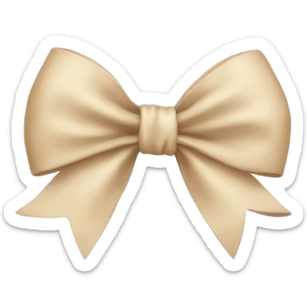 beige bow sticker