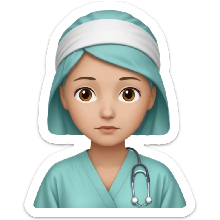 I want an emoji of a woman with cancer thinking sticker