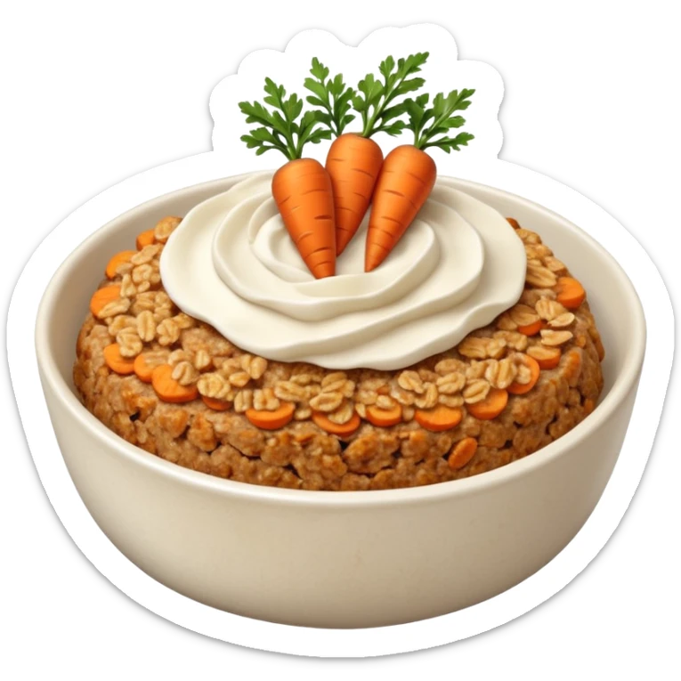 carrot cake oats baked oats in a bowl like oat meal  sticker