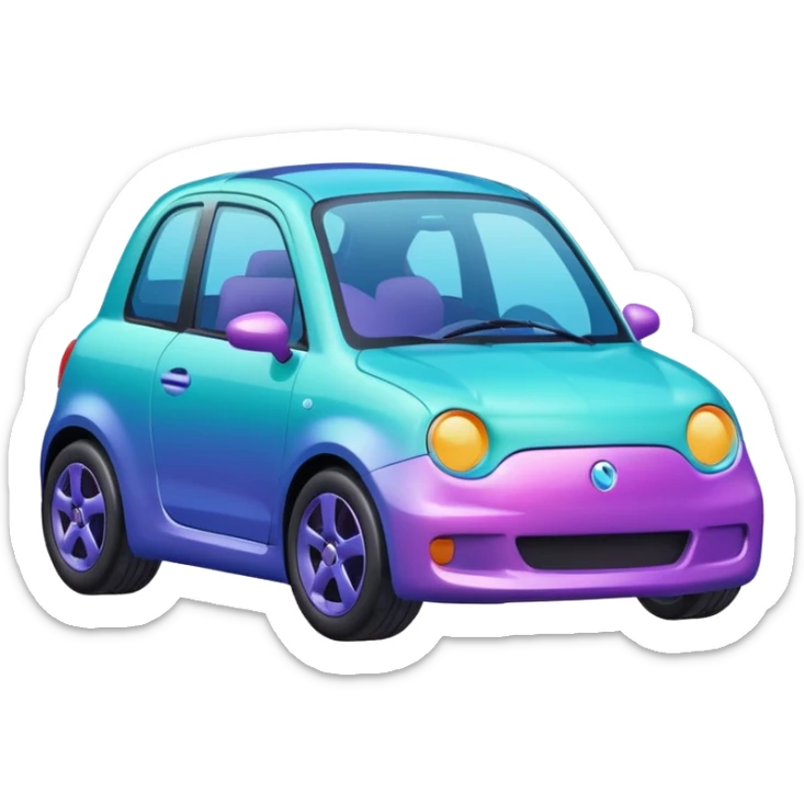 Petite colorful pastel blue-green-turquoise-blue-purple-violet-pink-gradients car  sticker