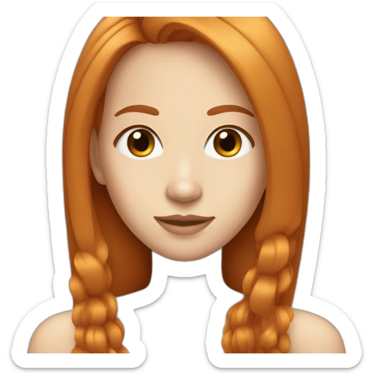 pretty-woman-with-long straigh ginger hair and asian eyes sticker