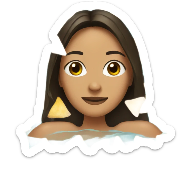 Brunette girl swimming in pool of nachos sticker