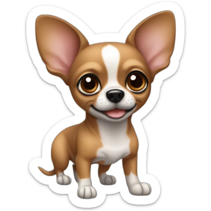 little dog pincher kinda chihuahua, with long face and with black and brown skin color sticker