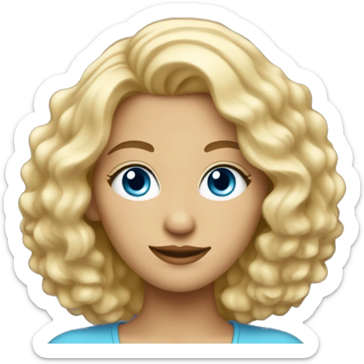 Une femme blonde avec yeux bleus et cheveux bouclés  sticker