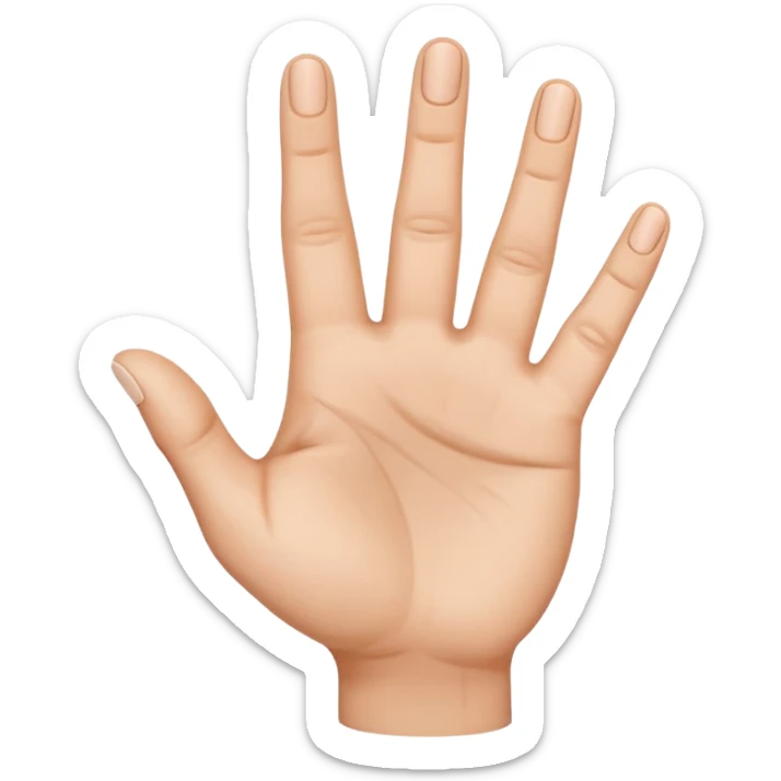 The hand by the palm, the middle finger bent inward, the other fingers are upright and the hand slightly tilted sticker