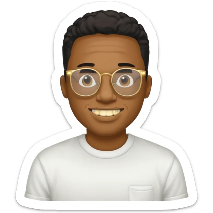 A gangster black cool rapper with cool shirt Glasses gold teeth  sticker