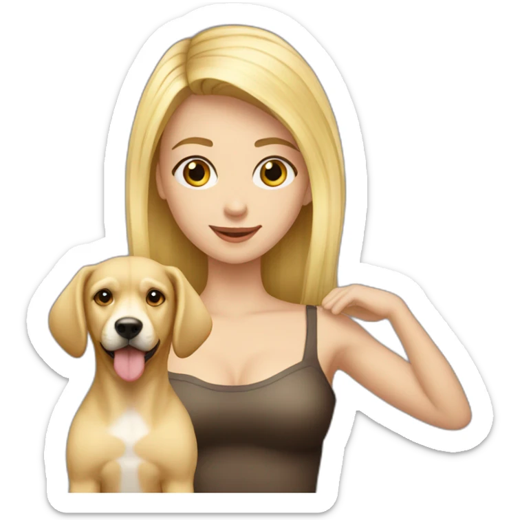 blond-hair-sexy-man-and-girl-with-dog sticker
