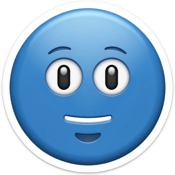 Verificación azul con un chulito blanco  que el emoji sea redondo y sin cara sticker