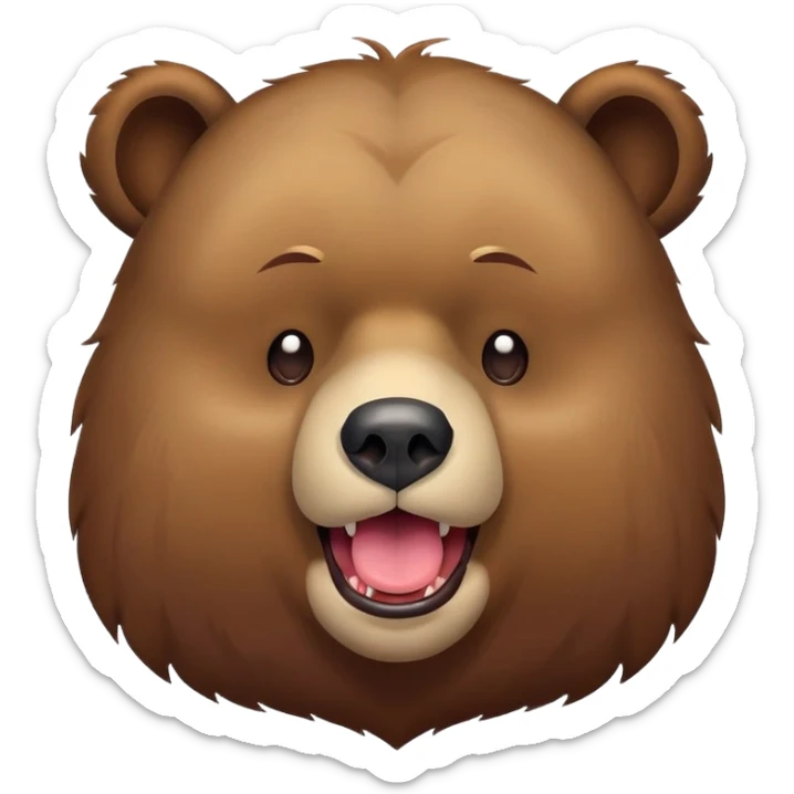 The face of a bear playing dead with eyes closed and tongue out  sticker