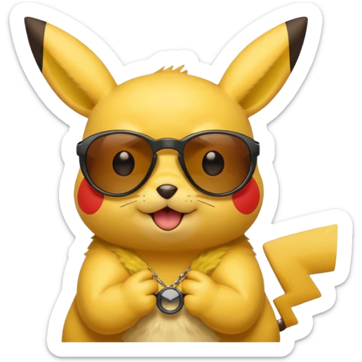 Pikachu qui enlève ses lunettes de soleil et fait un clin d'œil sticker