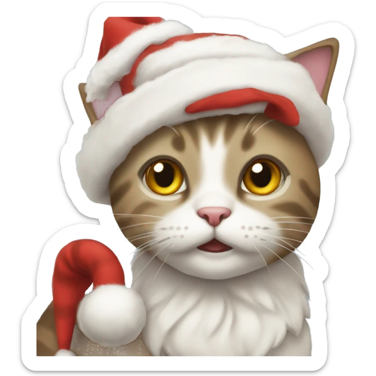 Christmas cat sticker