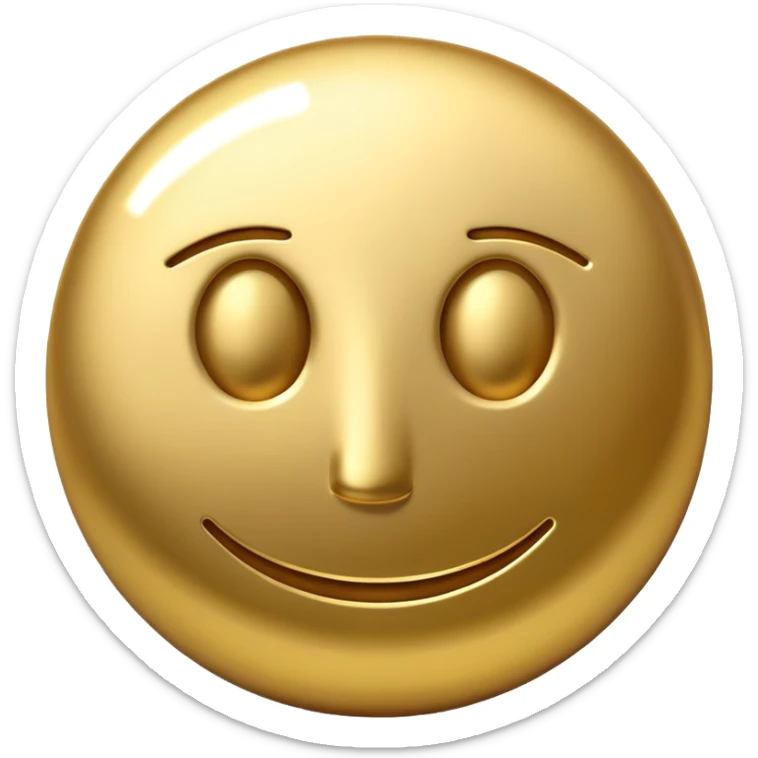 Turn your picture into a gold emoji with no background. It's a picture of the letter J with a circle head. sticker