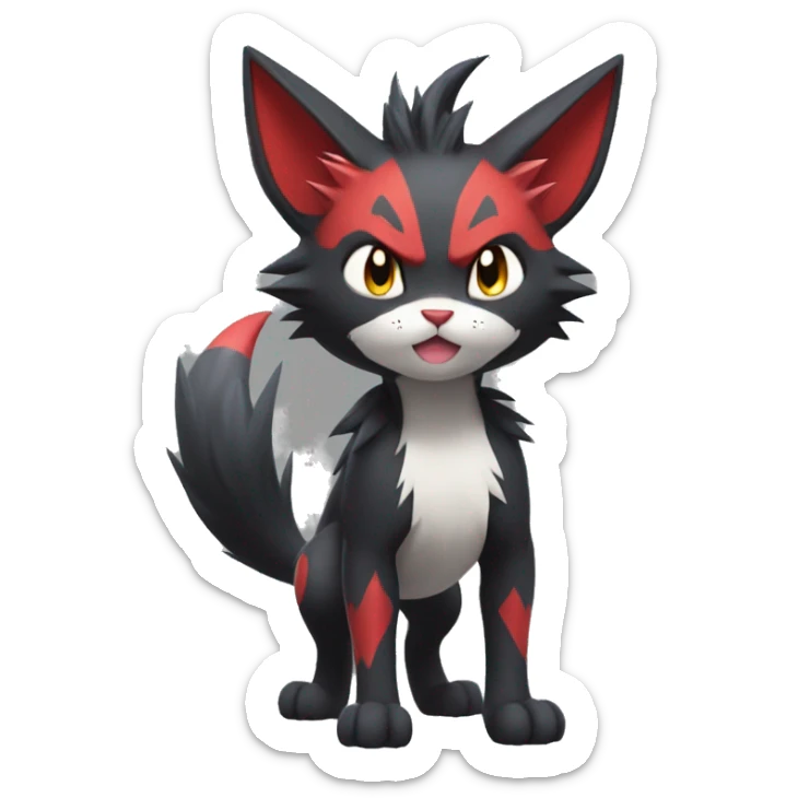 Kawaii Edgy Cool Beautiful Torracat-Zoroark full body sticker