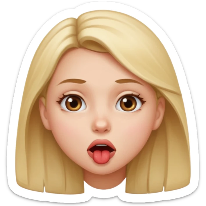 Me puedes hacer un emoji de una chica mordiendose el labio sticker