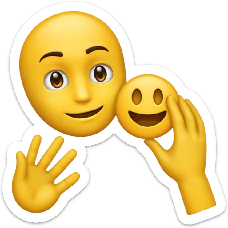 Emoji jaune qui se croque le doigt en regardant vers la droite sticker