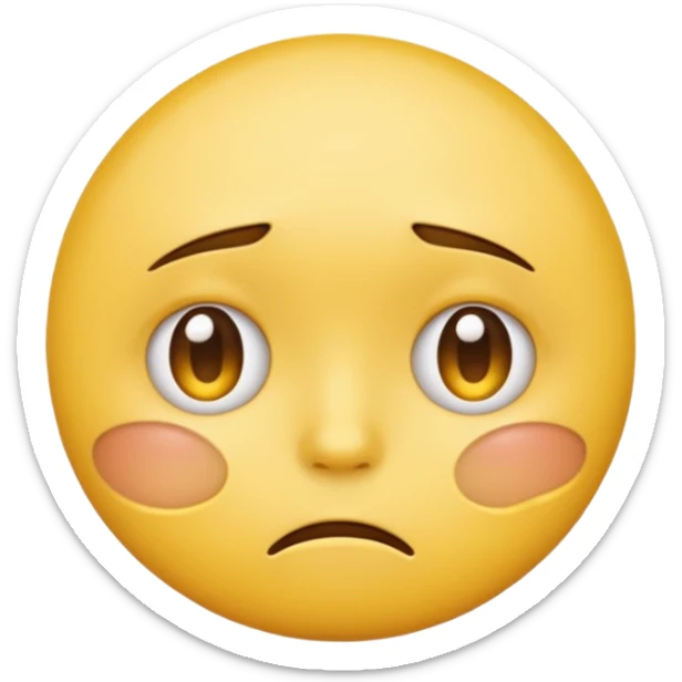 A regular yellow  skin, round face emoji looking straight at me not smilling, just staring with a tear rolling down its cheek sticker