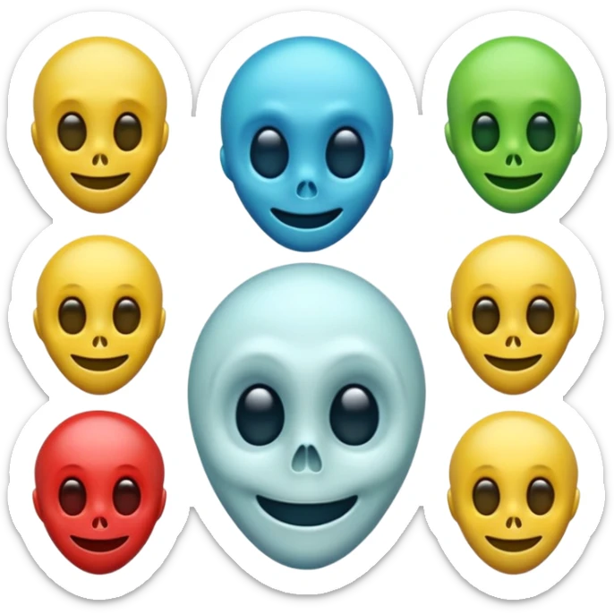 Pilot emoji alien emoji ghost emoji skull emoji wet rose emoji laughing emoji sticker