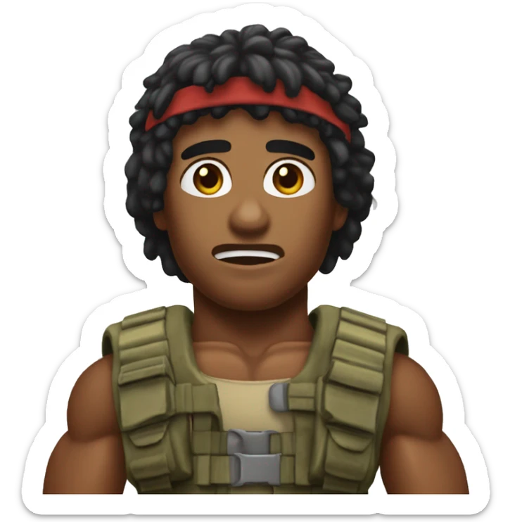 The face of Rambo when he says: I don’t feel my legs sticker