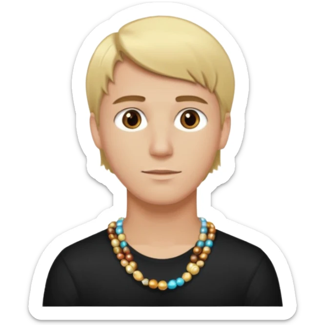 create couple emojis, tall blonde beaded guy, and short brown hair hazel eyed girl sticker