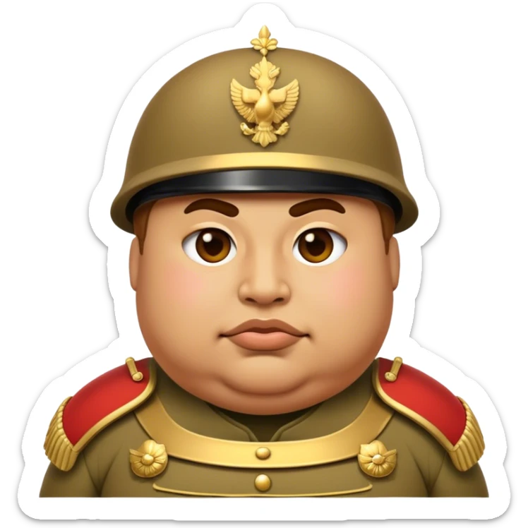 Cinematic Realistic Botero Bronze Roman fat Soldier Emoji. sticker