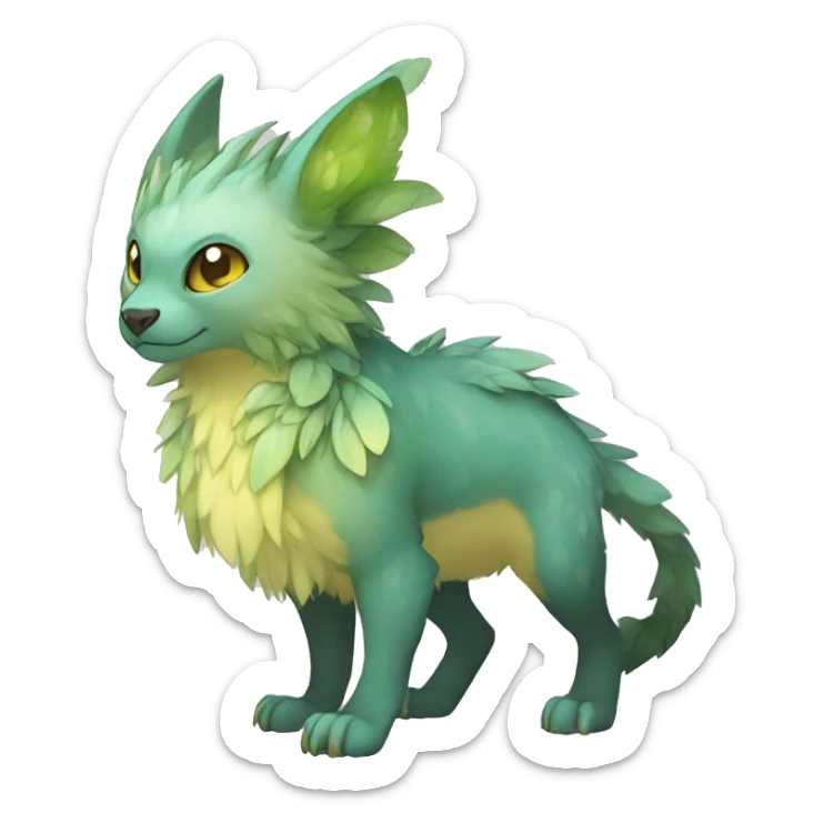 Cute cool fantasy animal hybrid Fakemon full body sticker