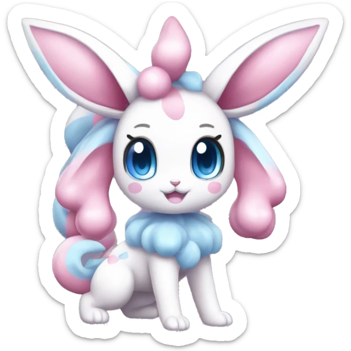 Kawaii Gorgeous Beautiful Pretty Shiny Sparkly Sylveon-Pokémon full body sticker