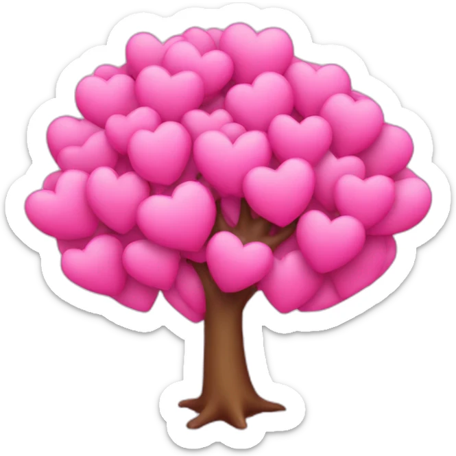 pink love tree sticker