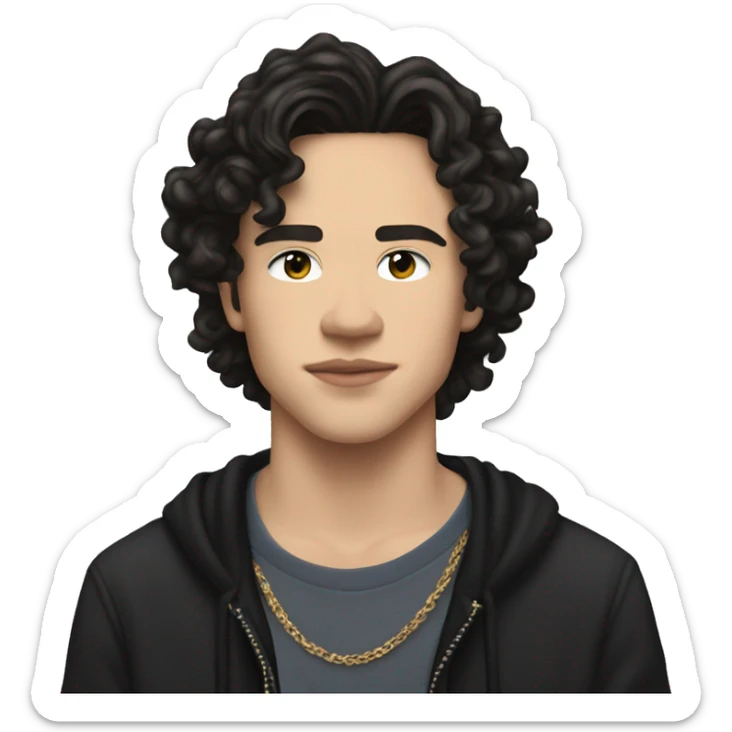 Conan Gray is an American singer-songwriter and former YouTuber.  dark hair, long short rockstar light skin  sticker