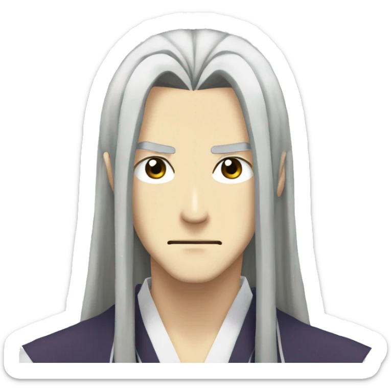 The Tomoe guy from kamisama kiss with long hair and serious face sticker