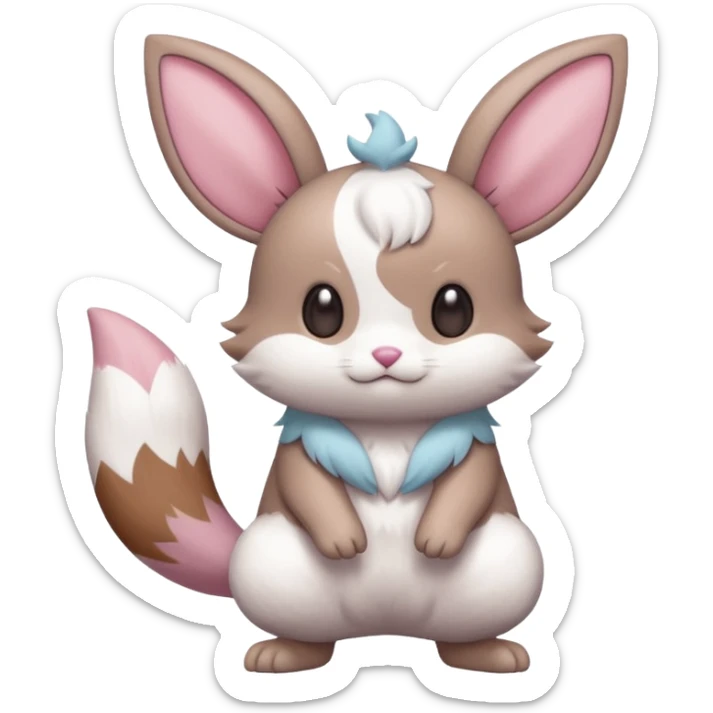 Delcatty-Minccino-Skwovet-Pachirisu-Cinccino-Skitty-fusion, full body sticker