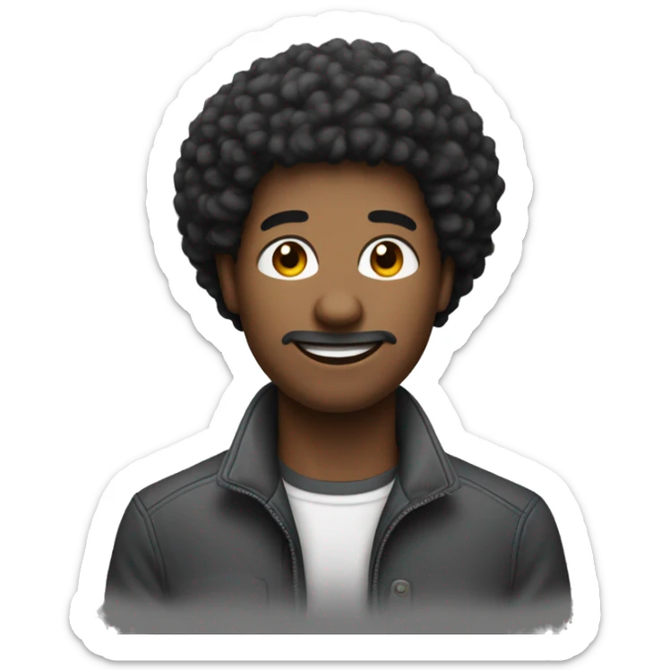 Créer l'émoji d'un homme peau mate, cheveux afro, bras crisé sticker