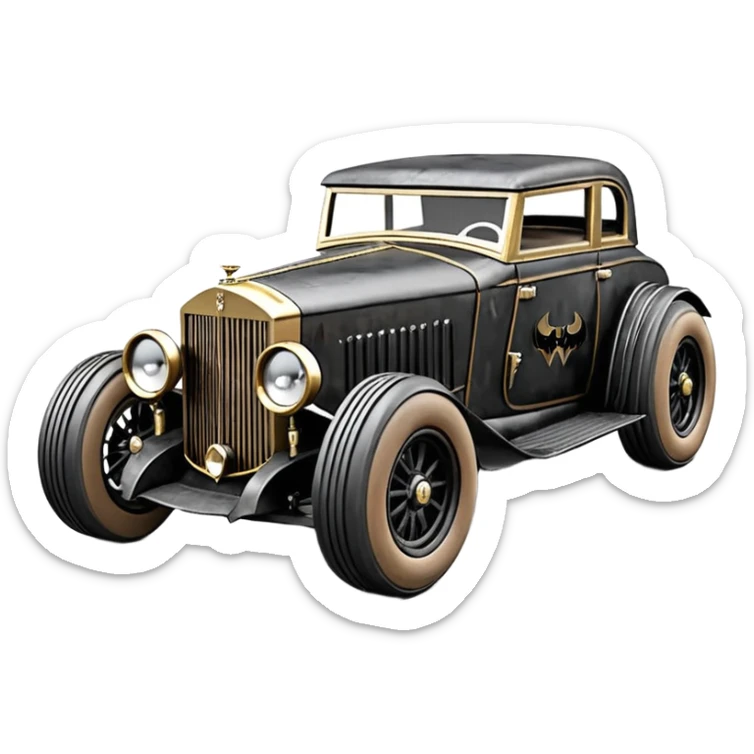 1:10 off-road lcg Basher Batgirl’s 1934 blackened tarnished Darth Vader hotrod ford jaguar Rolls Royce rc car (extra wide tires with fenders) sticker