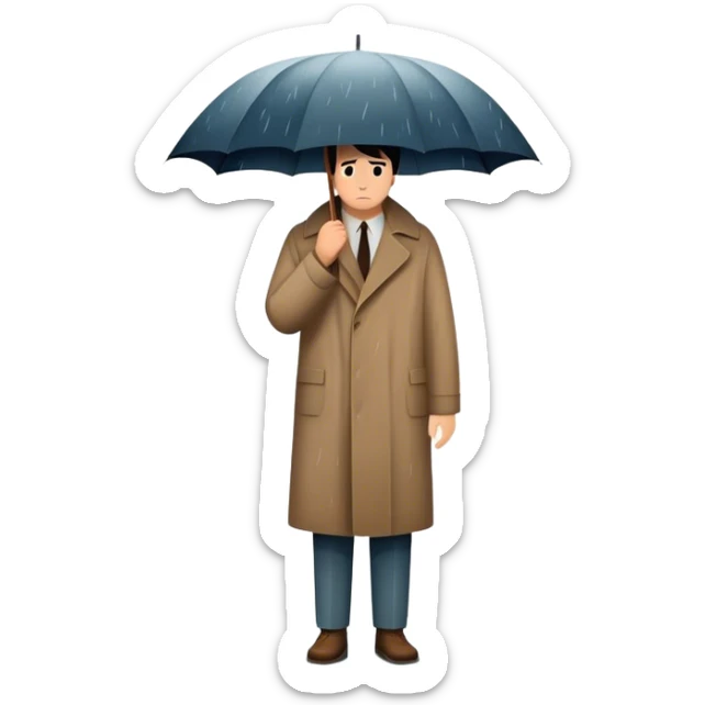 Icon for Drama Movies: A vintage movie poster-style design with intense emotional elements, like a lone figure in a rainstorm, or dramatic lighting. Include subtle symbols of heartache and struggle. Bold typography, cinematic feel. Transparent background. sticker