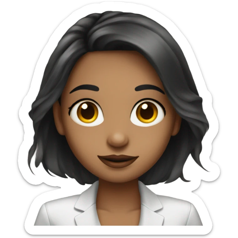 Beautiful girl with makeup long dark hair with a laptop sticker