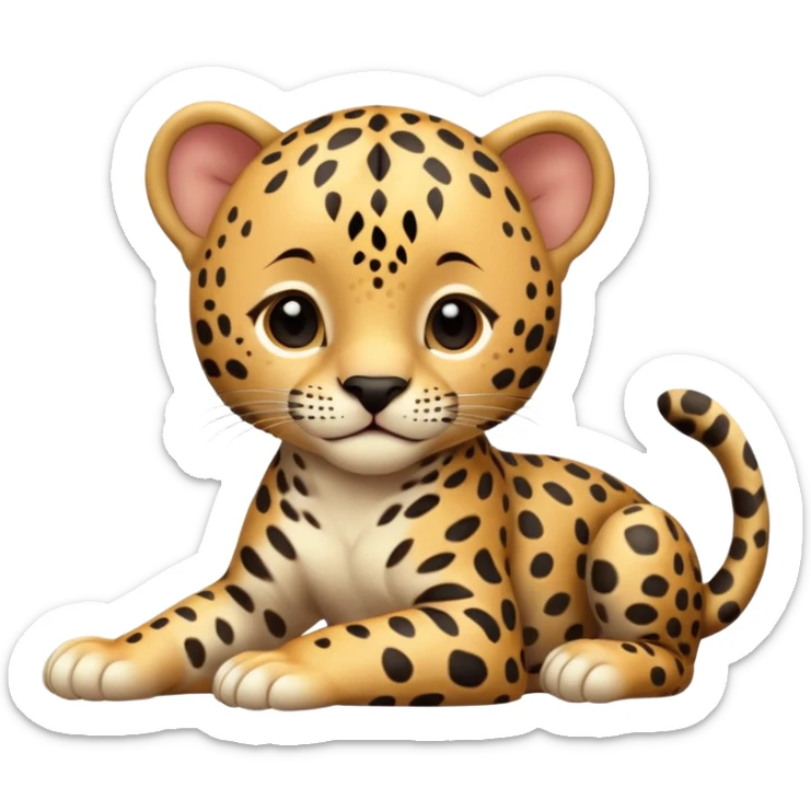 A high-resolution photo-realistic digital illustration of a baby jaguar, chest upward A high-resolution, photo-realistic digital illustration of a majestic baby jaguar sticker