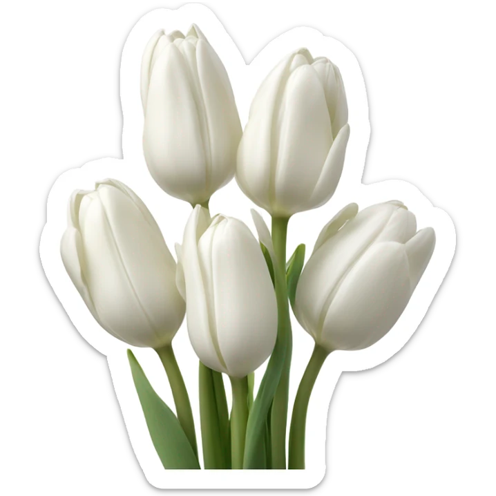 white tulip bouquet sticker