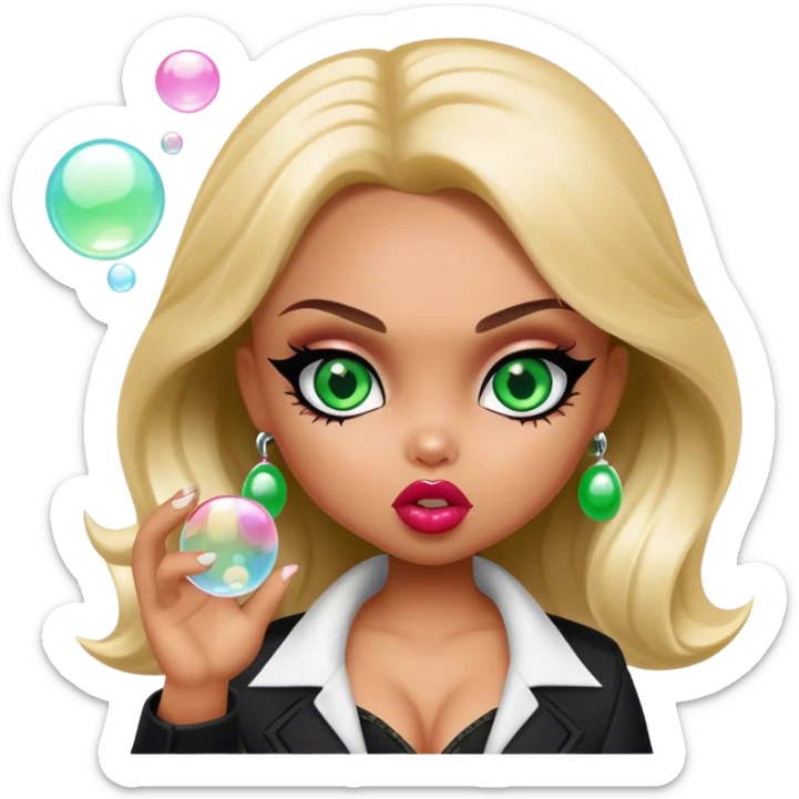 Bratz doll green eyes gangster bubbles make up fashion sticker