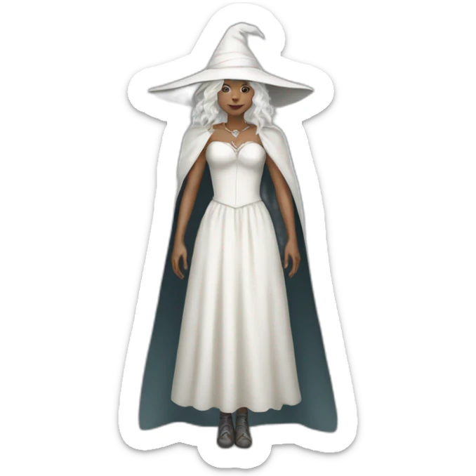 White witch with dress sticker