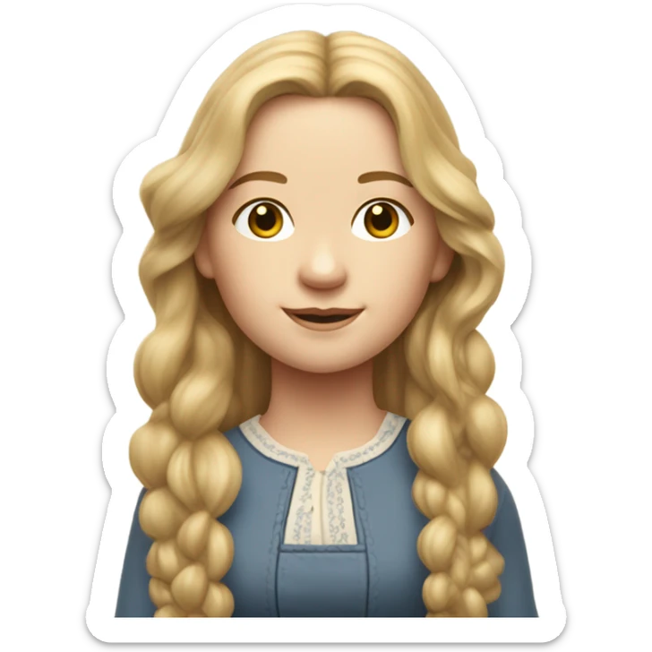 Mary Ingalls with long blonde hair pretty and detailed and realistic sticker