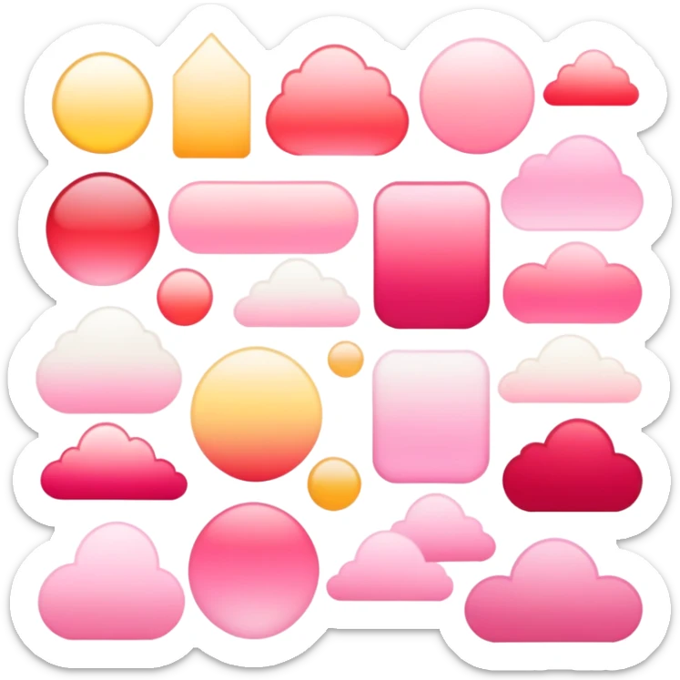 Divine ethereal Romantic pink-red-gold-yellow-white pastel lush gradients aesthetic sticker