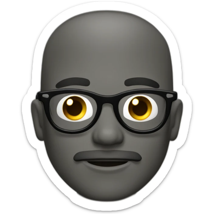 Viel homme blanc chauve avec lunettes rondes sans moustache sticker