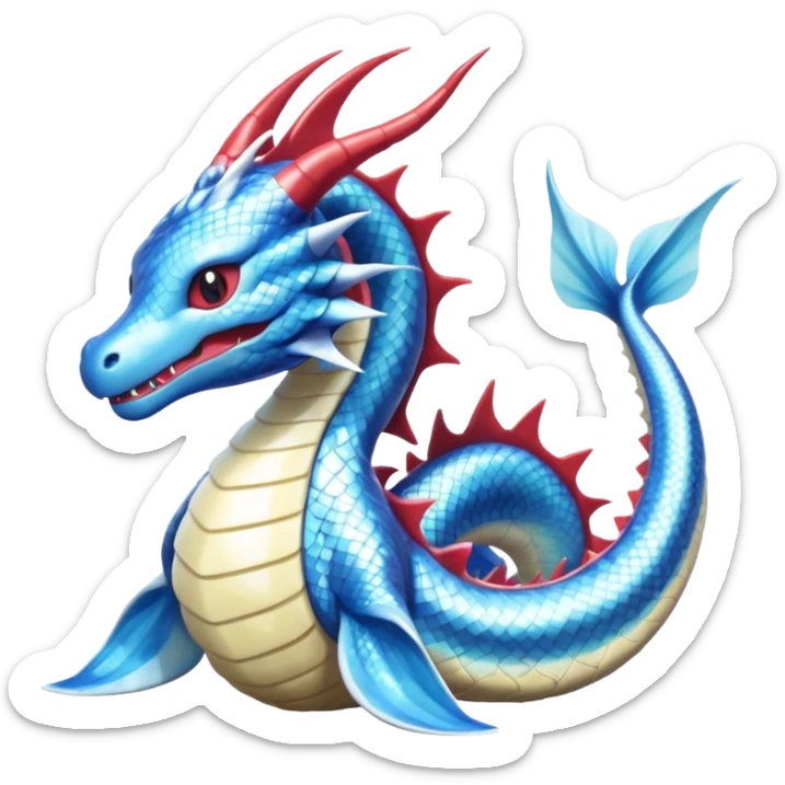Gyarados-Lapras-Salamence-Dratini-Dragonair-fusion-hybrid-creature  sticker