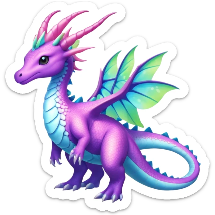 Exotic Rare Shiny Epic Ethereal Meganium-Amaura-Aurorus-Dragonair-hybrid, full body sticker