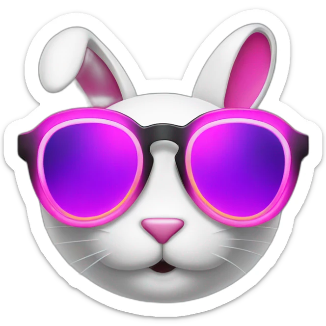 neon bunny sunglasses sticker