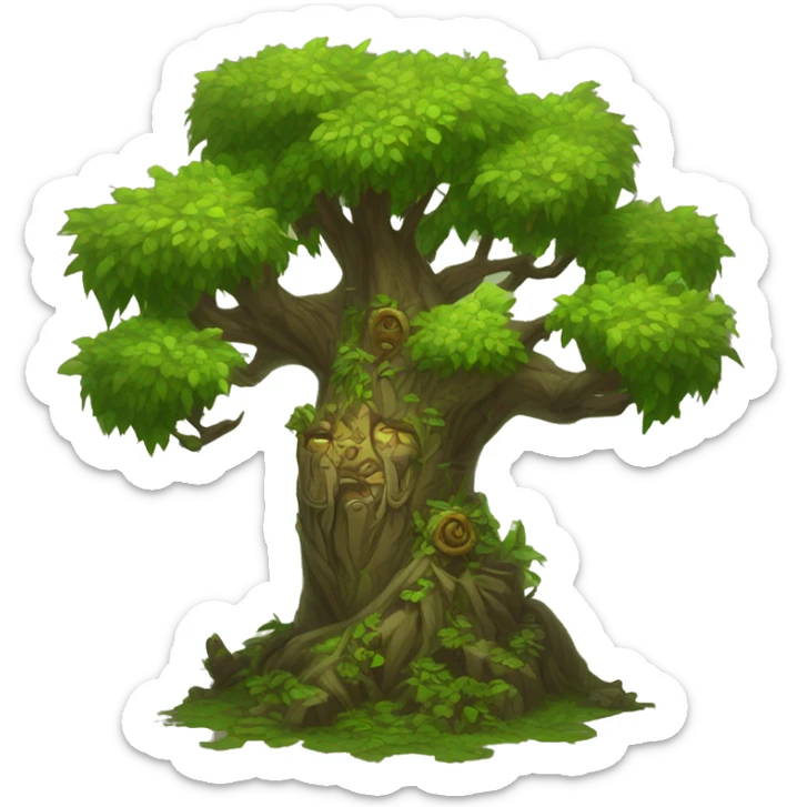 world of warcraft human tree of life cartoon sticker