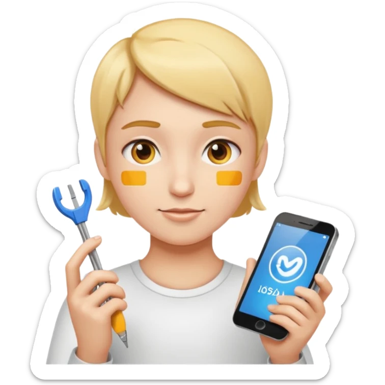person measuring social media metrics, modern, clear, emoji style sticker