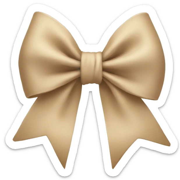 Beige bow sticker
